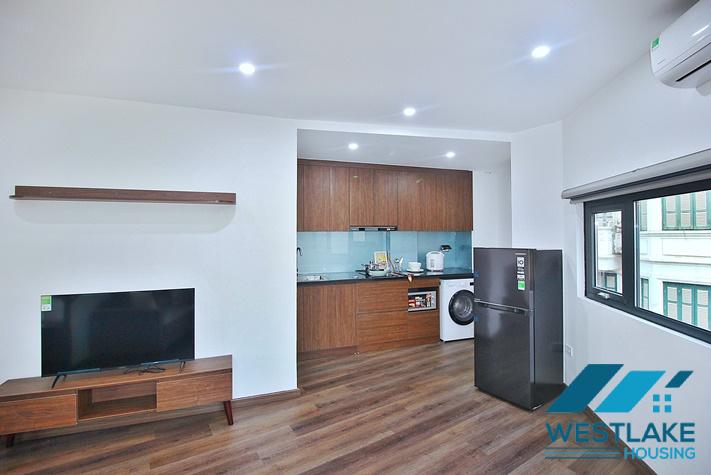 Newly one-bedroom apartment with balcony for rent on Au Co Street, Tay Ho Ward, Hanoi.