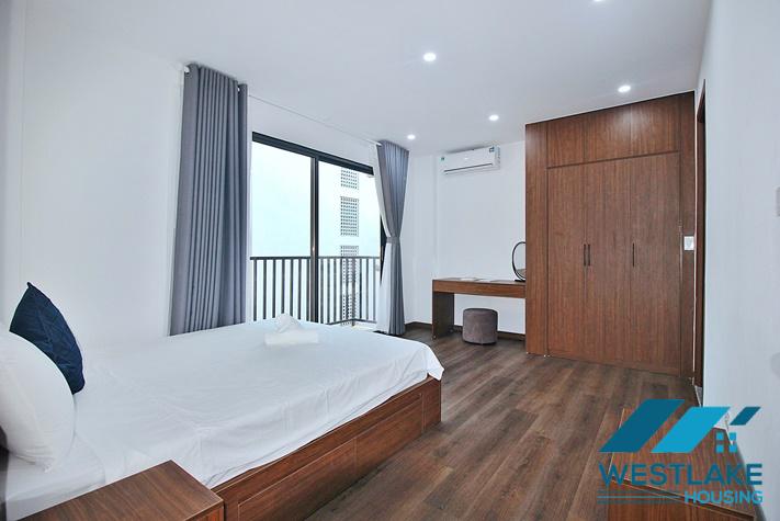 Newly one-bedroom apartment with balcony for rent on Au Co Street, Tay Ho Ward, Hanoi.
