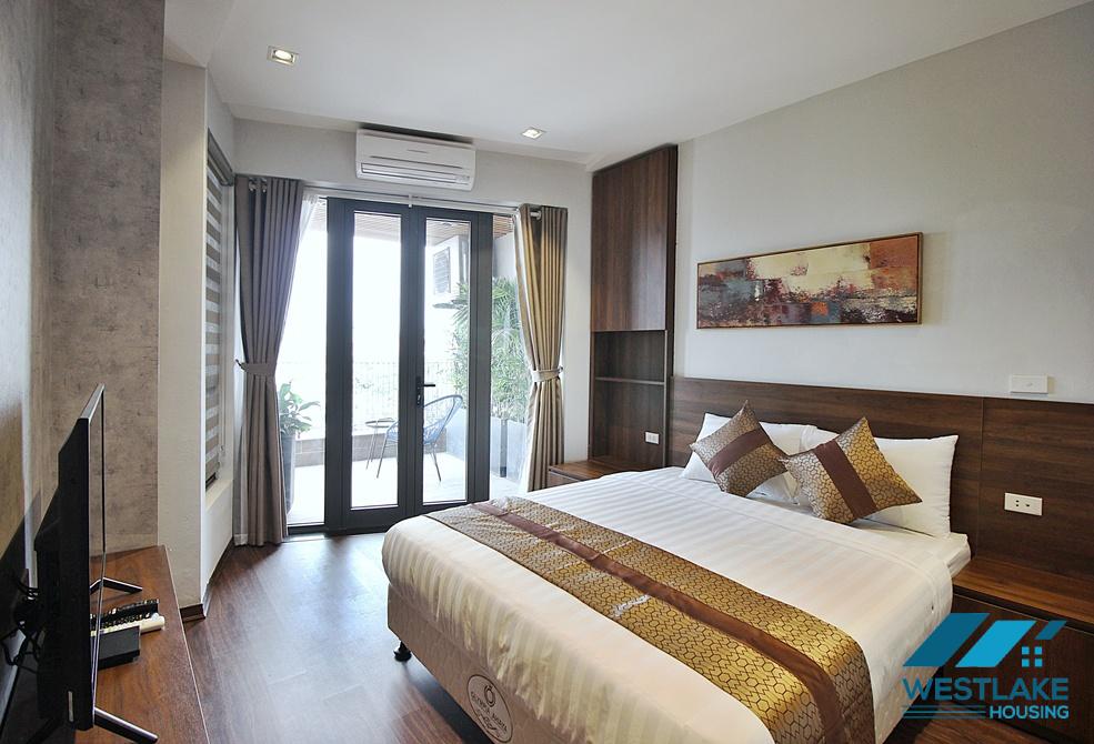 A beautiful and modern one bedroom apartment with nice balcony for rent on Au Co street, Tay Ho, Ha Noi