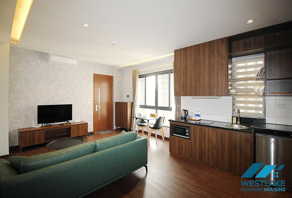 A beautiful and modern one bedroom apartment with nice balcony for rent on Au Co street, Tay Ho, Ha Noi