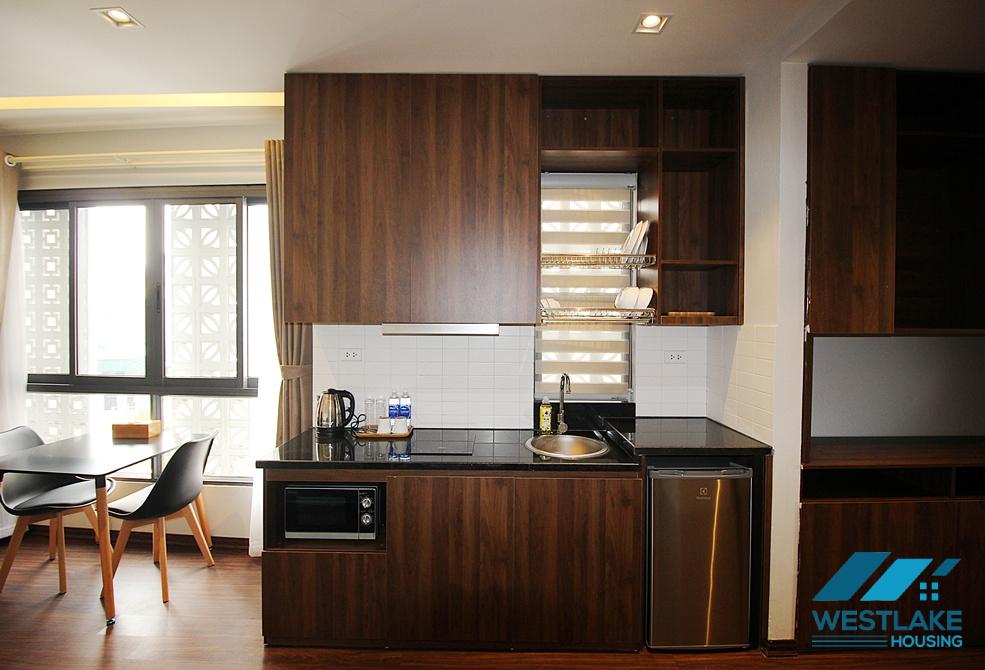 A beautiful and modern one bedroom apartment with nice balcony for rent on Au Co street, Tay Ho, Ha Noi