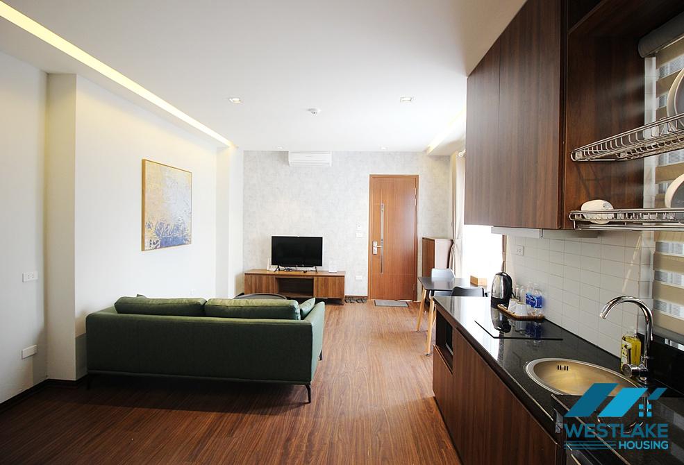 A beautiful and modern one bedroom apartment with nice balcony for rent on Au Co street, Tay Ho, Ha Noi