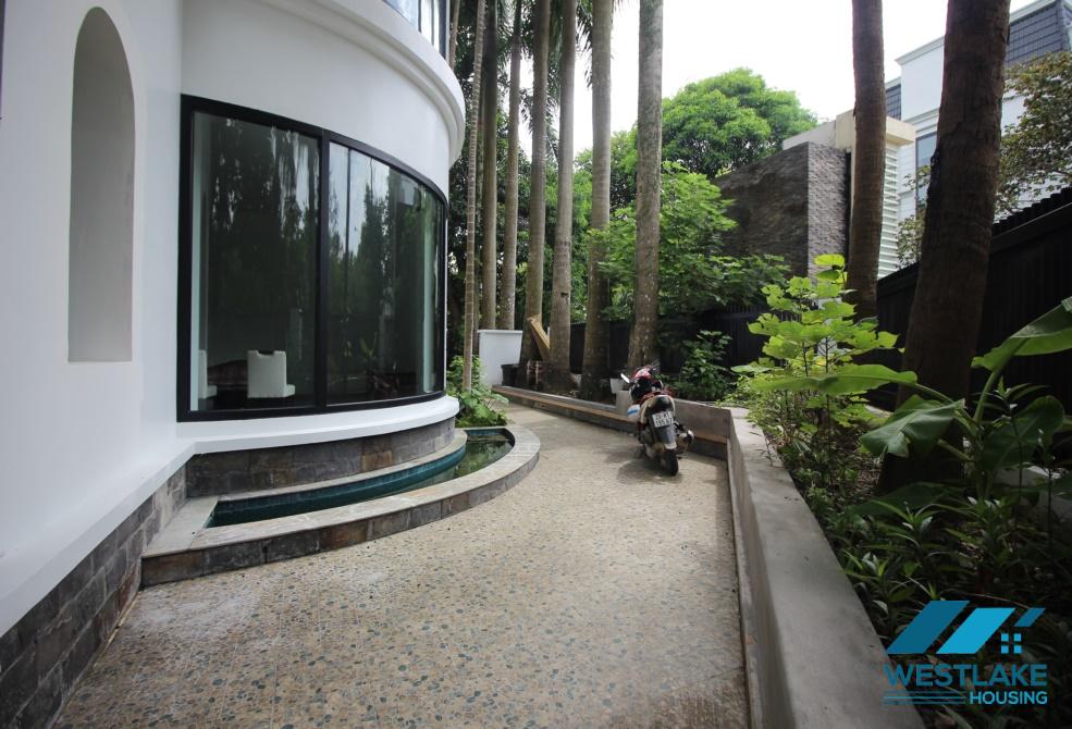 Corner house with big garden for rent in Ciputra, Tay Ho, Ha Noi