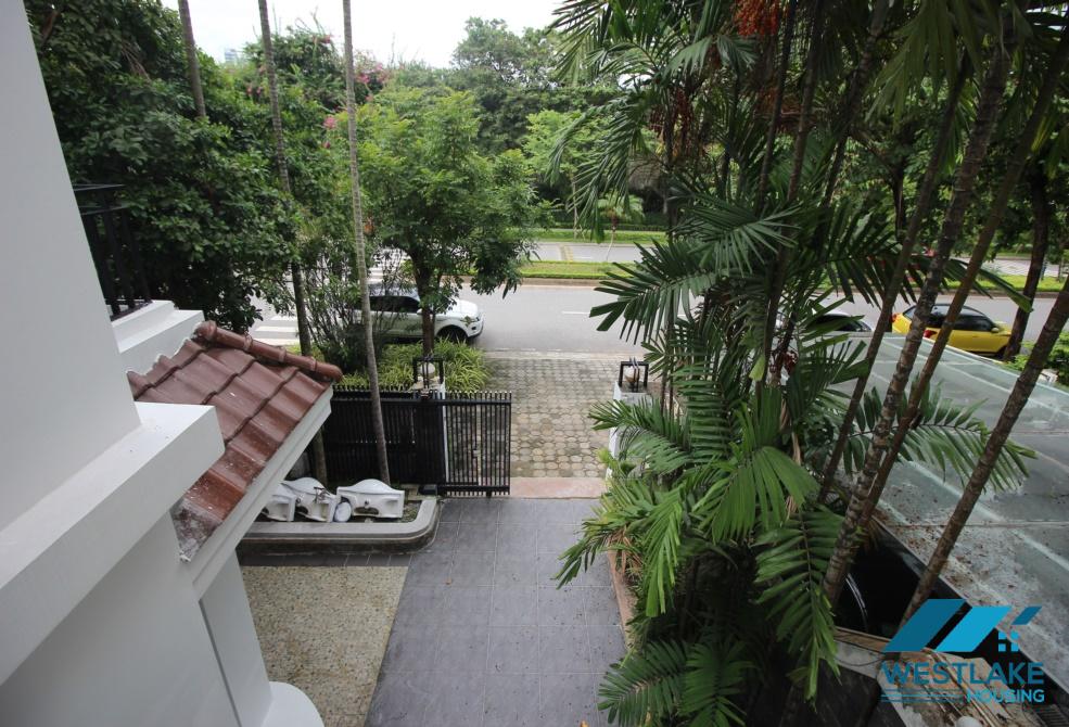 Corner house with big garden for rent in Ciputra, Tay Ho, Ha Noi