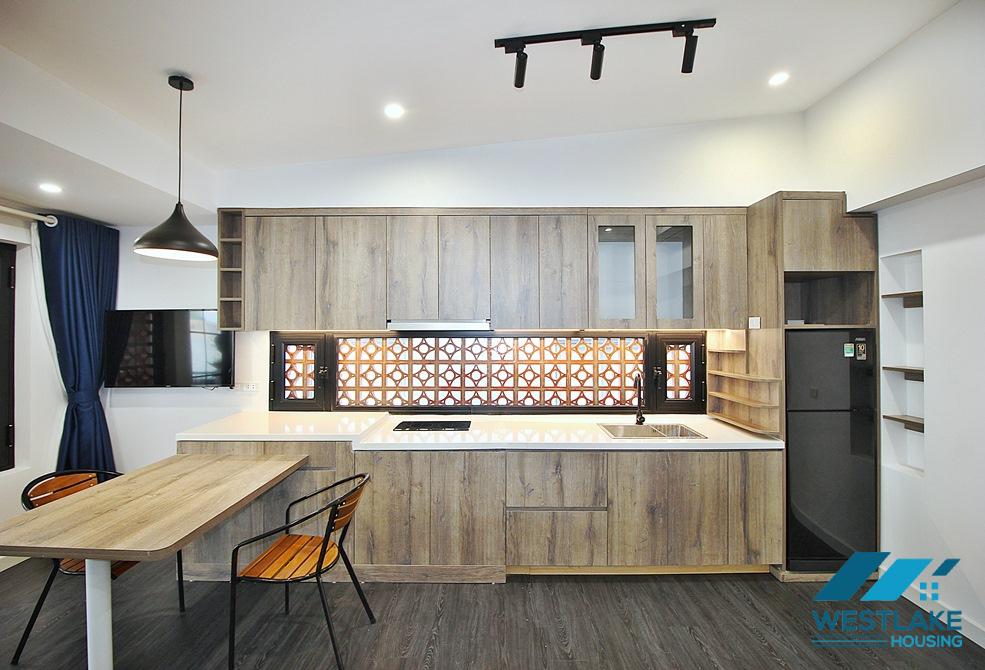 Big terrace one bedroom apartment for rent in To Ngoc Van area, Tay Ho, Hanoi