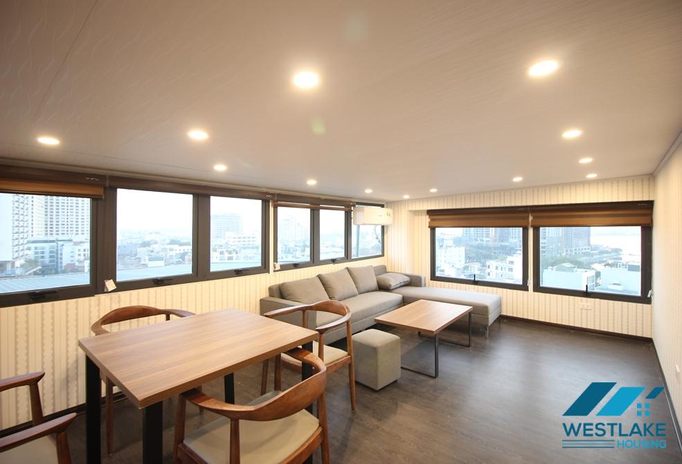 Bright one bedroom apartment on high floor for rent in To Ngoc Van street, Tay Ho, Ha Noi