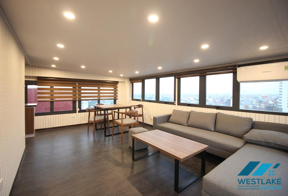 Bright one bedroom apartment on high floor for rent in To Ngoc Van street, Tay Ho, Ha Noi