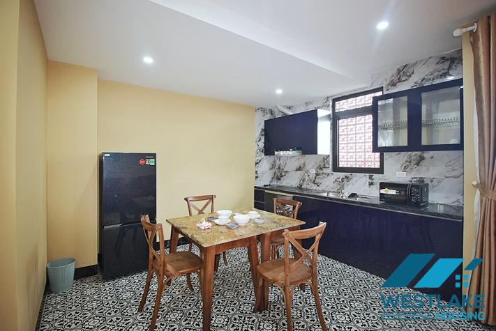 Newly and modern 2-bedroom apartment with a spacious balcony for rent in Yen Phu, Tay Ho, Hanoi.