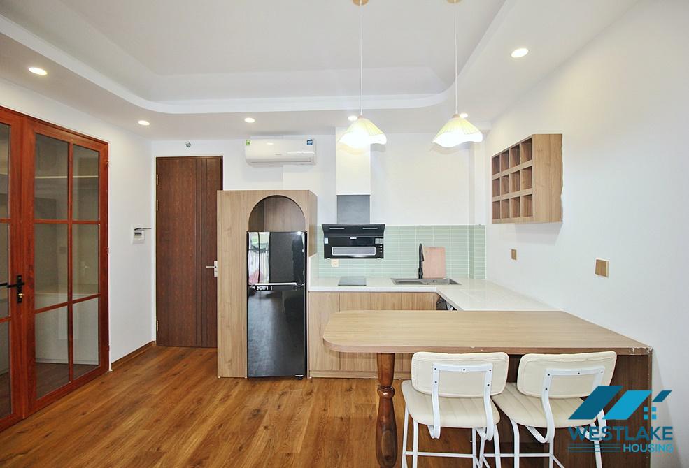 Bright one-bedroom apartment for rent on Vu Mien Street, Tay Ho Ward, Hanoi.