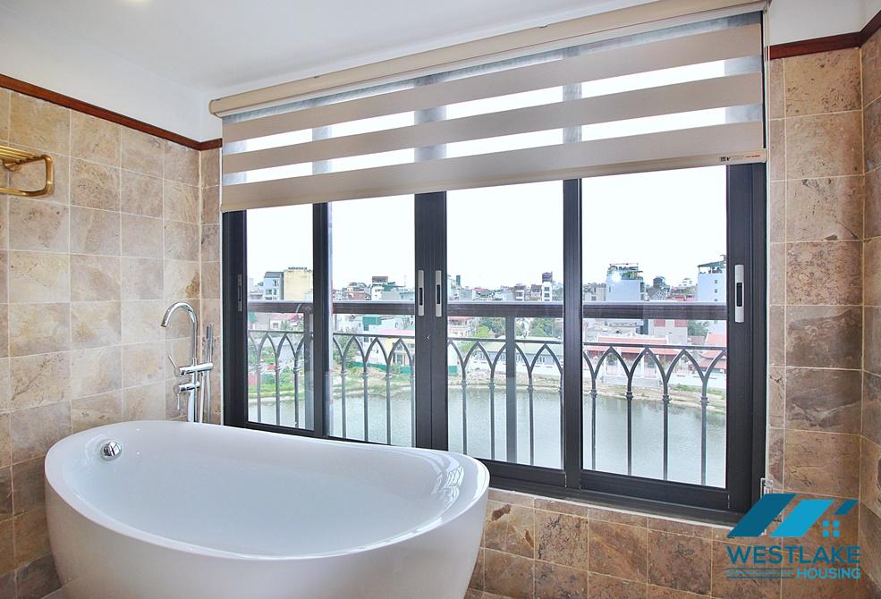 A brand new lake view 3 bedroom apartment for rent in Xuan Dieu, Tay Ho, Ha Noi