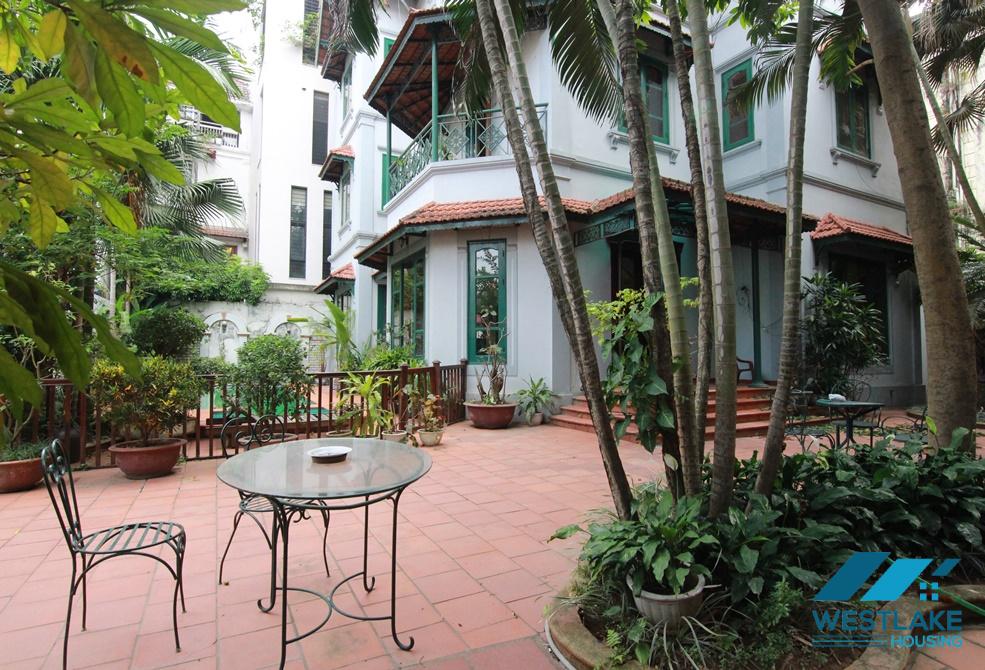 Charming house for rent in Tay ho with garden yard and swimming pool
