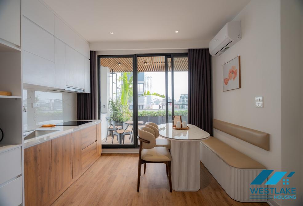Beautiful one bedroom apartment with big terrace for rent in Tay Ho, Ha Noi