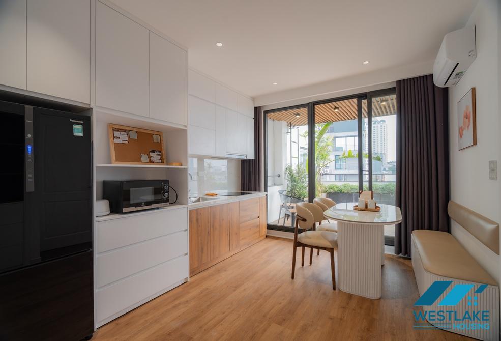 Beautiful one bedroom apartment with big terrace for rent in Tay Ho, Ha Noi