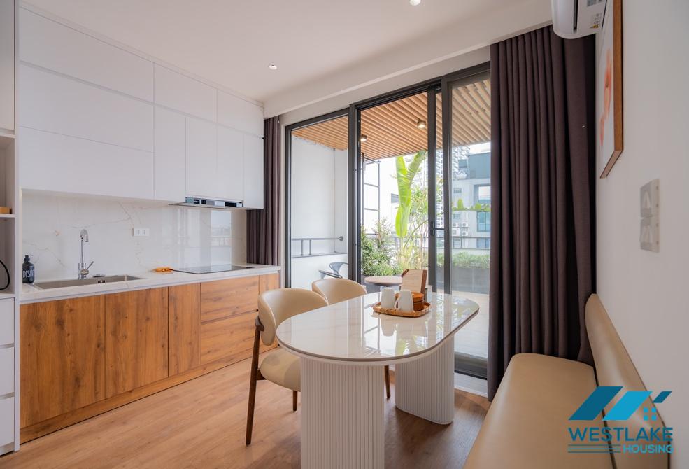 Beautiful one bedroom apartment with big terrace for rent in Tay Ho, Ha Noi