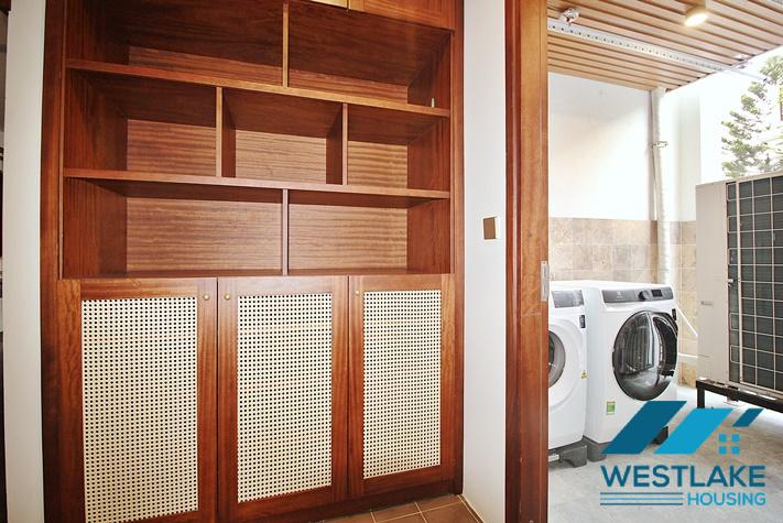 Brand new, modern 4-bedroom apartment for rent with a large balcony overlooking the lake in Tu Hoa, Tay Ho, Hanoi.