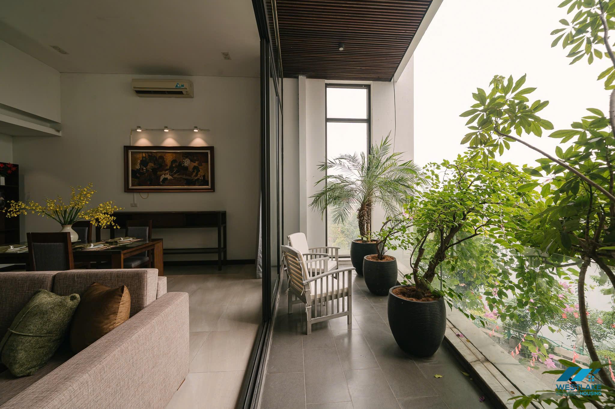Lake view 2 bedrooms apartment for rent in Vu Mien area, Tay Ho, Ha Noi
