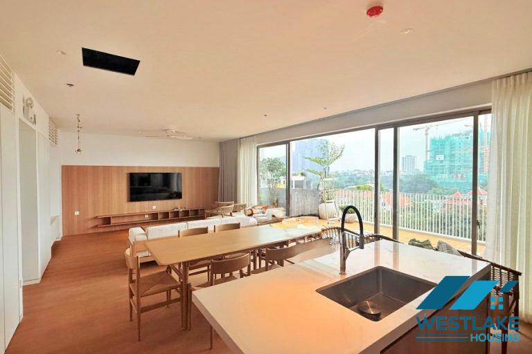 Lake view and morden duplex 3 bedrooms apartment for rent in Dang Thai Mai, Tay Ho, Ha Noi