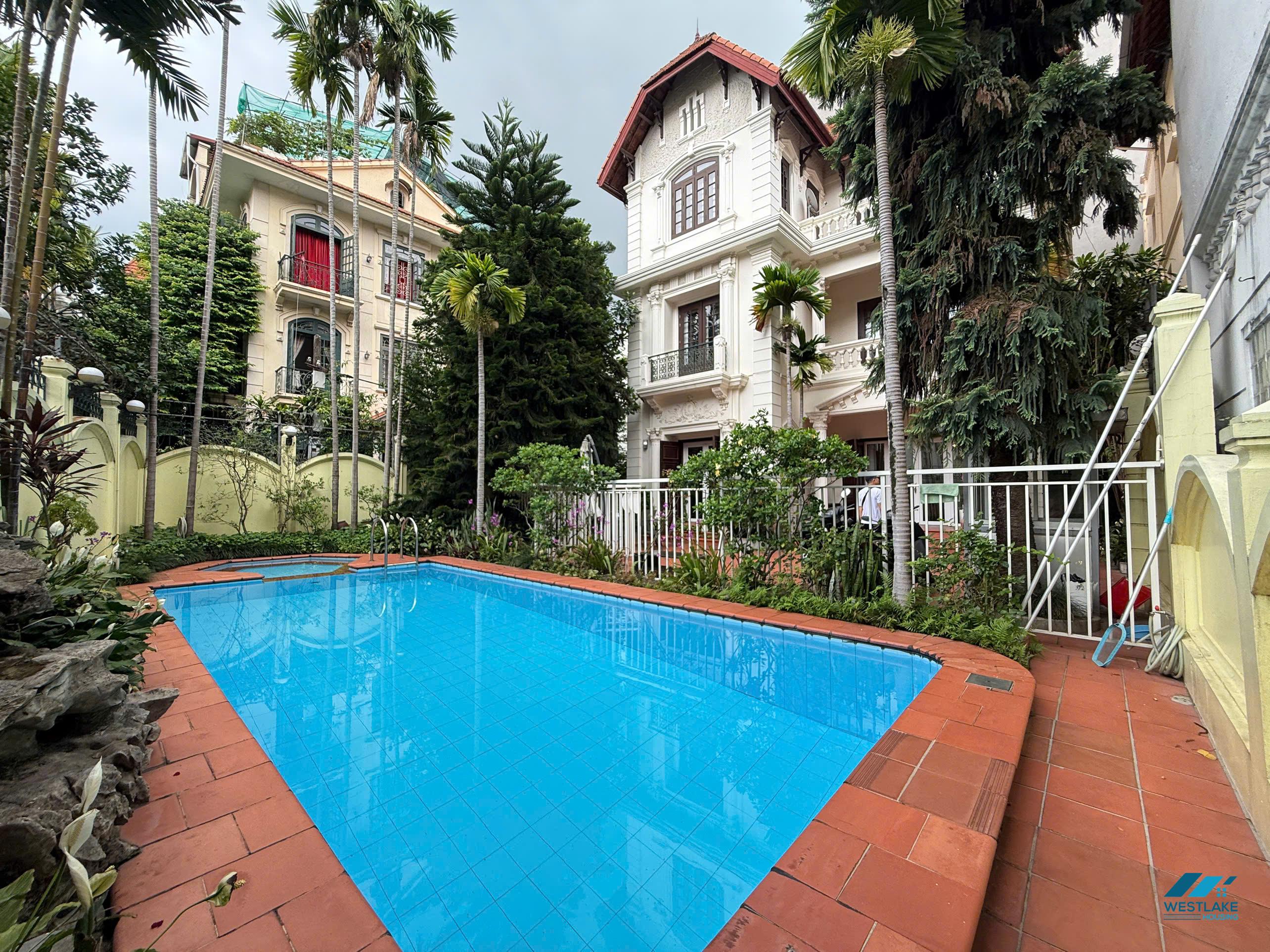 Five bedrooms with out-door pool for rent in Tay Ho, Ha Noi