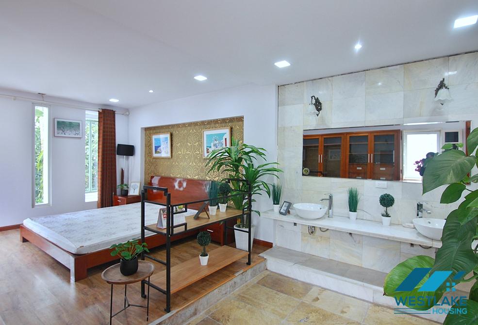 Garden 2 beds house for rent near Lotte Mall Tay Ho, Lac Long Quan